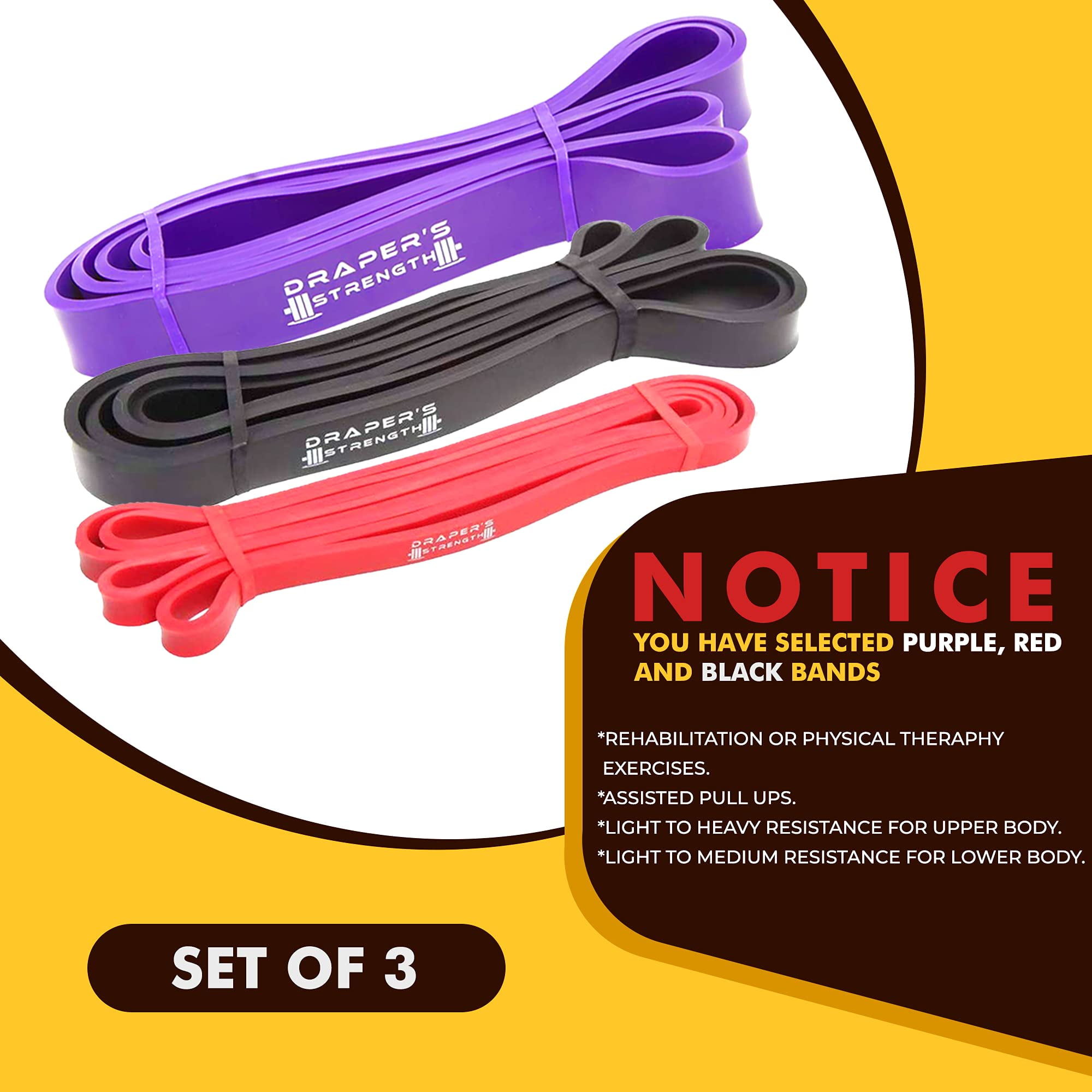 Draper s Strength Resistance Bands for Powerlifting and Assisted Pull Ups Walmart