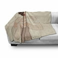 thumbnail image 3 of Old Hollywood Soft Flannel Fleece Throw Blanket, Curly Hair Brunette Flapper Girl Wearing Necklace and Headband, Cozy Plush for Indoor and Outdoor Use, 60" x 80", Beige Brown Ivory, by Ambesonne, 3 of 6