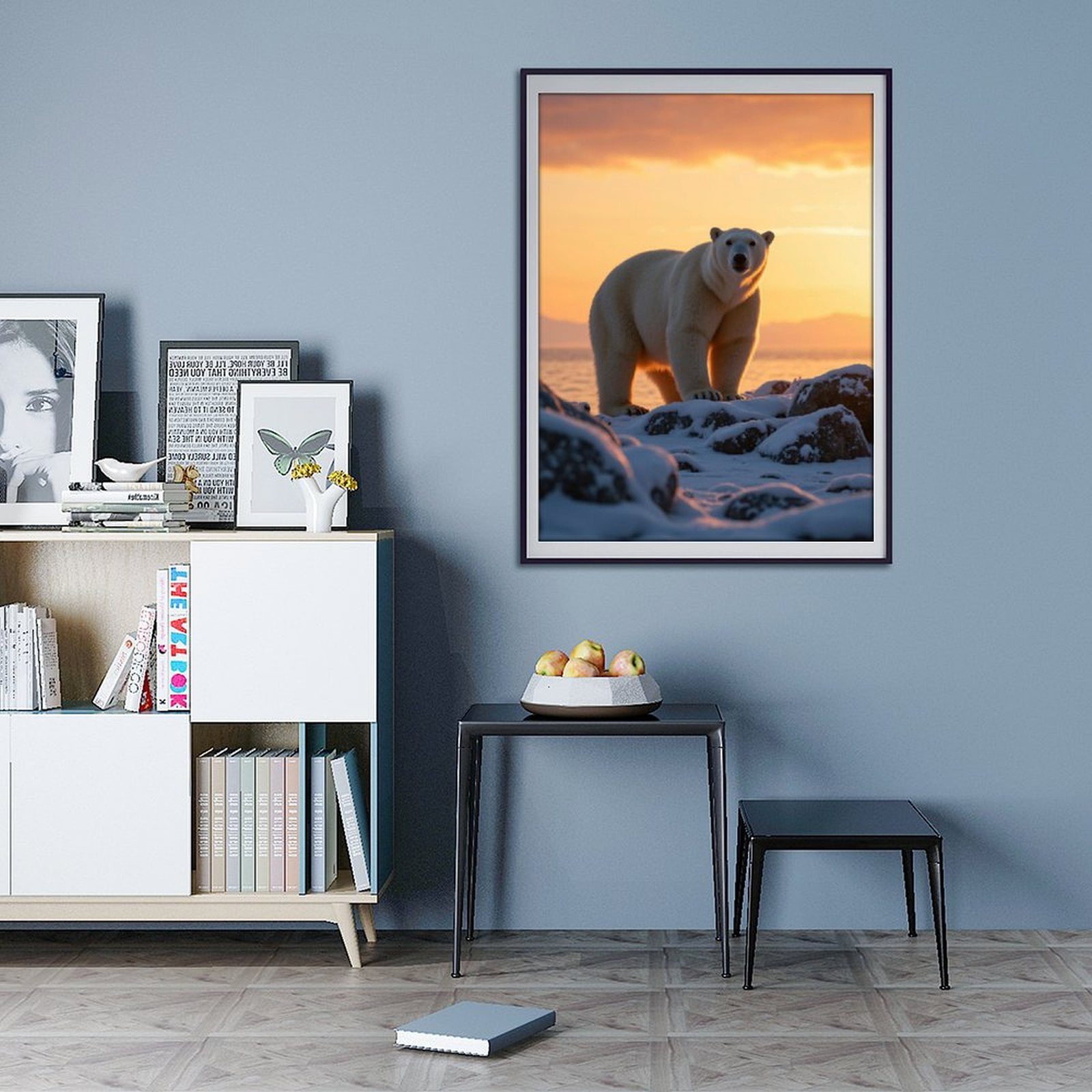 Diamond Art Kit for Adults, Polar Bear On Snowy Rocks Sunset Diamond Painting for Adults Beginners, DIY Diamond Art Painting Kits, 5D Diamond Painting Crafts for Home Decor 12x16 Frameless