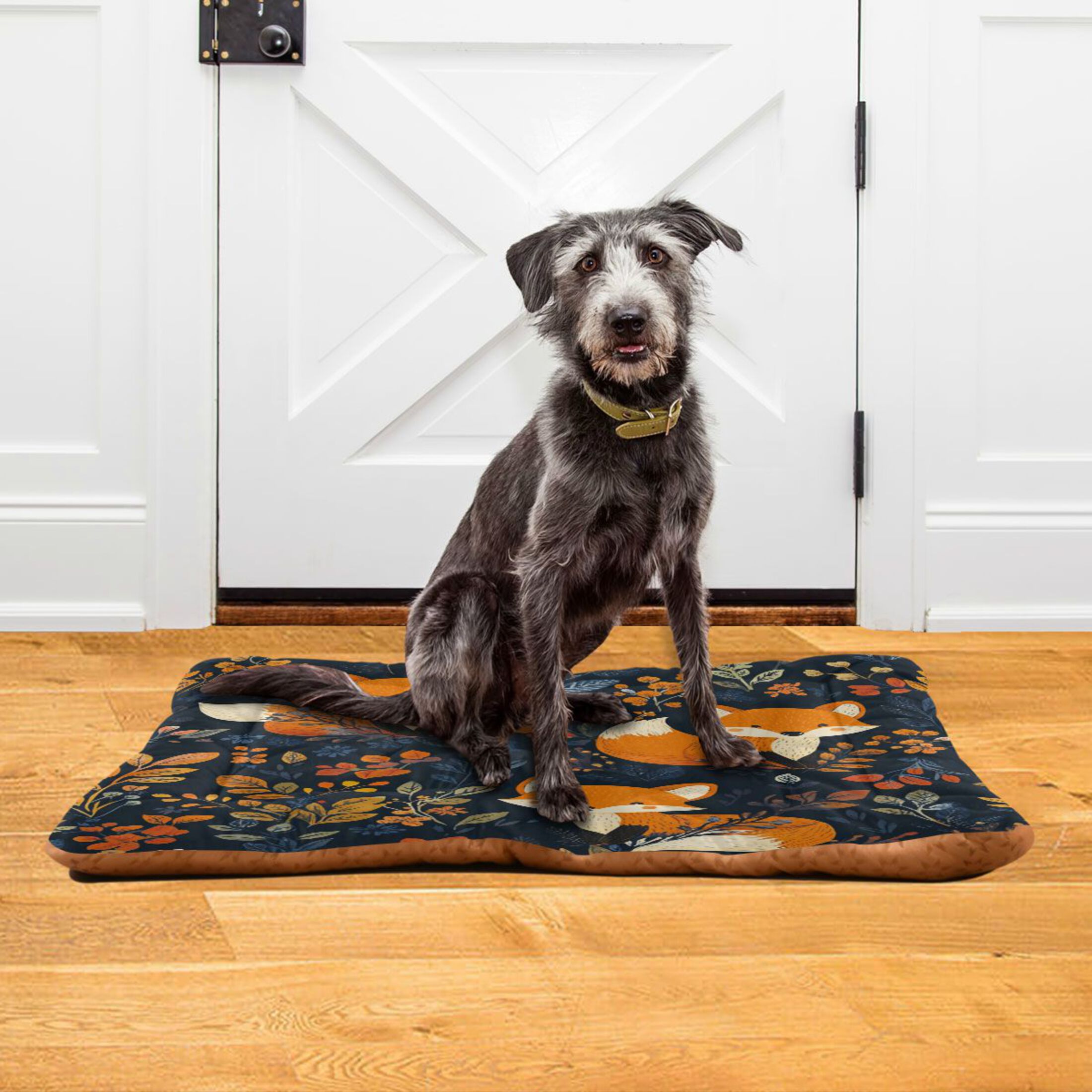 Qxltty Cute Fox Pattern Ped Pad Wear-resistant and Hard to Bite Through Sleeping Pad for Small Medium Large Dogs Winter Pet Bed 36×24in