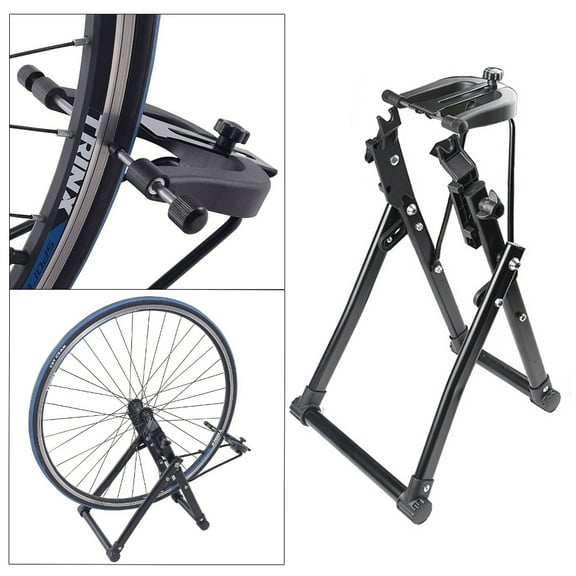 Max Weight 66lbs Bike Stand Bicycle Repair Workstand Wheel Rim Truing Stand Foldable Aluminum Alloy Wheels Maintenance Stand for 16" - 29" 700C