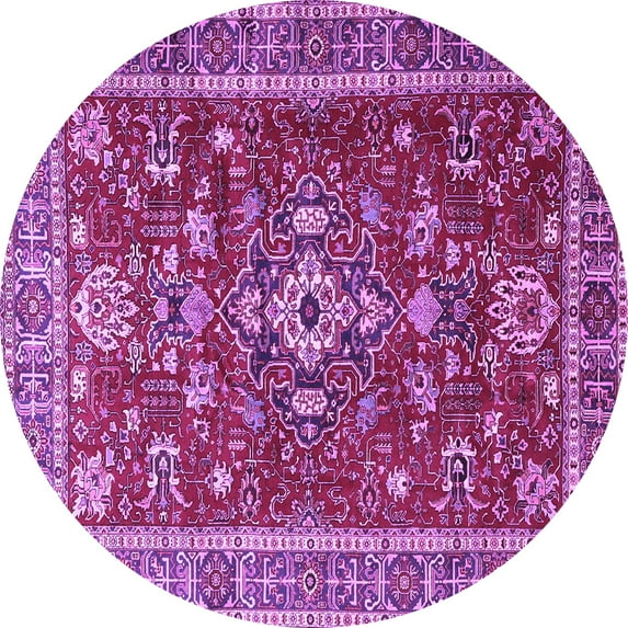 Ahgly Company Indoor Round Persian Purple Traditional Area Rugs, 7' Round