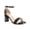 Black, variant on Women's Shoes Floral Printed Chunky Heel Ankle Strap Open Toe Dress Sandals Red Flower 8.5