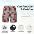 thumbnail image 3 of Yiaed Rose Flowers Print Mens Swim Trunks Bathing Suit Compression Liner Beach Swim Shorts Swimwear Quick Dry Zipper Pocket No-Chafing Board Short-, 3 of 6