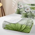 thumbnail image 4 of Erosebridal Green Painterly Daisy Quilt King for Women Girls, Abstract Butterfly Print King Coverlet Set, 3pcs, 4 of 7