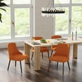 thumbnail image 2 of Upholstered Dining Chairs Set of 4 Velvet Armless Side Chairs Solid Wood Legs Living Room Kitchen Restaurant Orange, 2 of 8