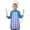 Blue and White, variant on Black and White Checkered Pattern Teens Aprons, Adjustable Neck Strap, Toddler & Teens Aprons for Cooking & Baking, 19x23.6 Inches