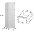 thumbnail image 4 of 4 Drawer File Cabinet with Lock,Metal Vertical File Storage Cabinet for Office,School,Home,White, 4 of 8