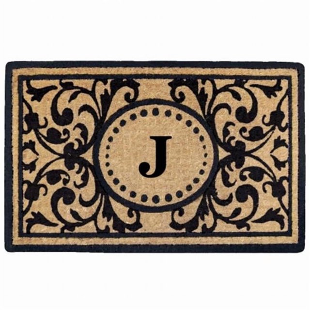 Nedia Home O2351J 18 x 30 Po Heavy Duty Coco Mat Monogrammé J
