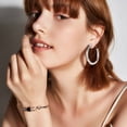thumbnail image 3 of PROSTEEL Pendiente de aro para mujer Pendientes de plata para niñas lindas Pendientes de fiesta de acero inoxidable Regalo de Navidad para hija, 40 mm, 3 of 9