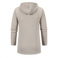 thumbnail image 7 of HOOMEUMY Men's Winter Knitted Hooded Drawstring Trench Coat Long Sleeve Zipper Pockets Warm Jacket Outwear Beige M, 7 of 7