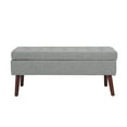 thumbnail image 5 of Storage Ottoman, Storage Ottoman Bench with Button Tufted, End of Bed Storage Bench with Wooden Leg, Large Storage Ottoman Bench for Bedroom, Living Room, Foot of Bed, 5 of 6