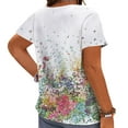 thumbnail image 2 of CLOOCL Plus Size Blouses Fantasy Floral Graphic Printing Short Sleeve Shirts Tops, 2 of 6