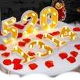thumbnail image 2 of Lámpara LED decorativa con números dorados para fiestas, cumpleaños y propuestas románticas - Luz cálida sin pilas incluidas (Modelo 5), 2 of 6