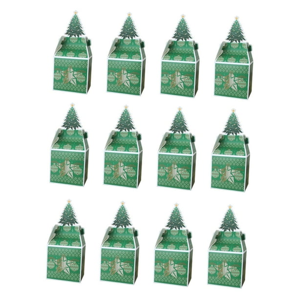 12 cajas para galletas navideñas, organizador de dulces y postres. Verde