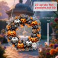 thumbnail image 1 of Wmhnj Decoracin de ventana acrlica 2D con forma de calavera de calabaza y murcilagos para Halloween, ideal para colgar en el porche o para exteriores., 1 of 9