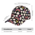 thumbnail image 2 of Salouo Rainbow Flowers Print Unisex Sports Hat, Adjustable Golf Dad Hat Outdoor Cap Mountain Dad Hat Adjustable Fit Baseball Cap for Men and Women, 2 of 6