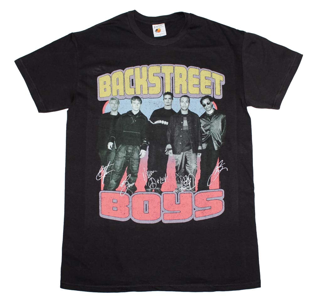 Pop Shirt Backstreet Boys Band T-Shirt BSB Rock Shirt Retro Shirt Music Shirt Backstreet Boys Vintage Repeat Logo Slim-Fit T-Shirt