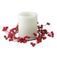 thumbnail image 1 of Northlight 9" Shiny Red Berries Artificial Christmas Candle Holder Ring, 1 of 4