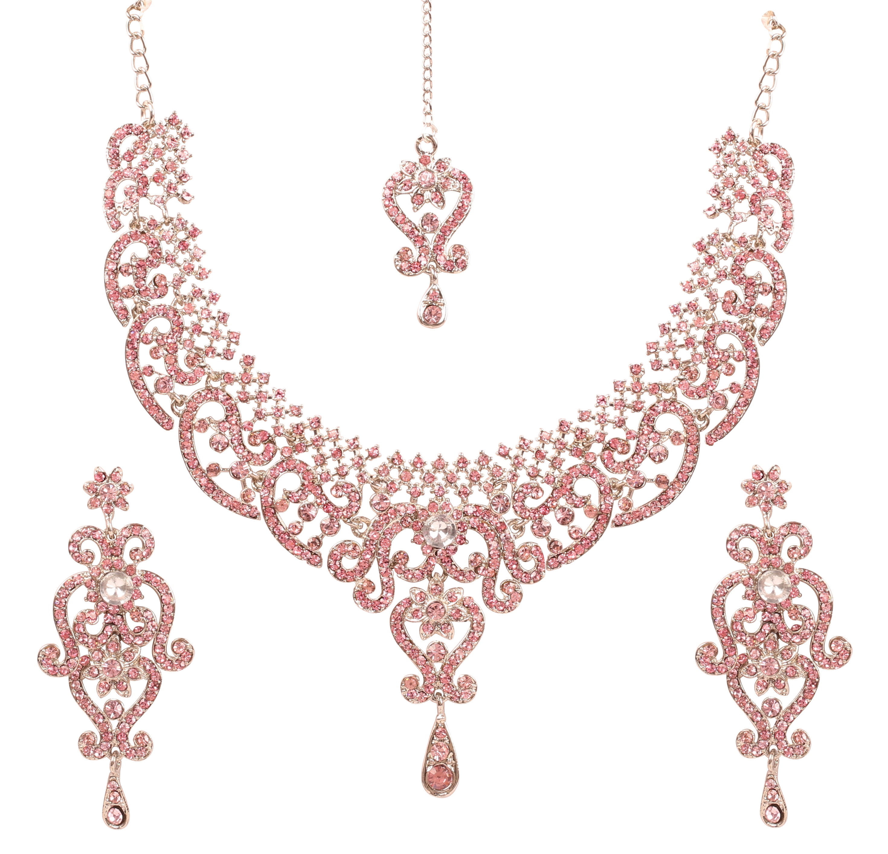 Touchstone Indiano Bollywood Collezione Colorata 2 dozzine Dorati Glitters Rosa Testurizzato Grandi Dimensioni Gioielli bracciali Set di 24 in Tono Oro per Le Donne