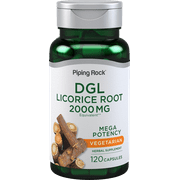 DGL Licorice Supplement | 2000mg | 120 Capsules | Licorice Root | Vegetarian, Non GMO, Gluten Free | By Piping Rock