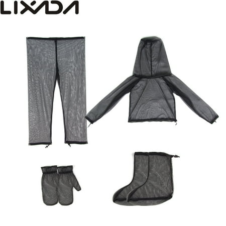 Lixada Lightweight Summer Bug Wear Mosquito Suit Jacket Mitts Pants Socks for Men Women With Ultra-fine Mesh Hiking Fishing Camping Bee feeding (Best Summer Cycling Socks)