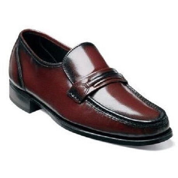 Mens Florsheim Shoes Como Black Cherry Leather Dressy Slip On 17089-18