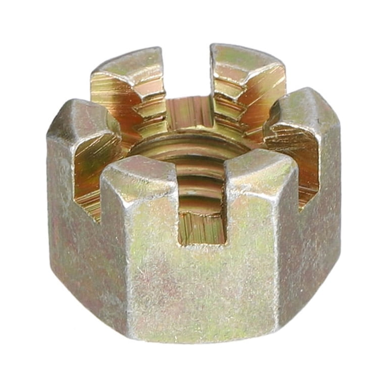 Uxcell 5-Pack M10x1.5mm Hex Castle Nuts – Grade 10 Carbon Steel, Zinc Finish, For Drilled Shaft Fasteners