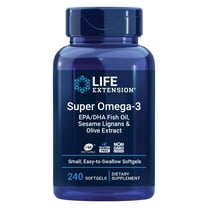 Life Extension Super Omega-3 EPA/DHA Fish Oil, Sesame Lignans & Olive Extract - Omega 3 Supplement - For Heart Health and Brain Support - Gluten Free, Non-GMO - 240 Easy-to-swallow Softgels