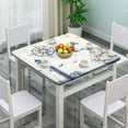 thumbnail image 2 of Nautical Square Tablecloth, Waterproof Fitted Table Cloth for Outdoor Picnic Indoor, Coastal Compass Anchor Vintage Decorative Wipeable Elastic Fabric Table Cover, Fits Tables up to 32" Square, 2 of 4