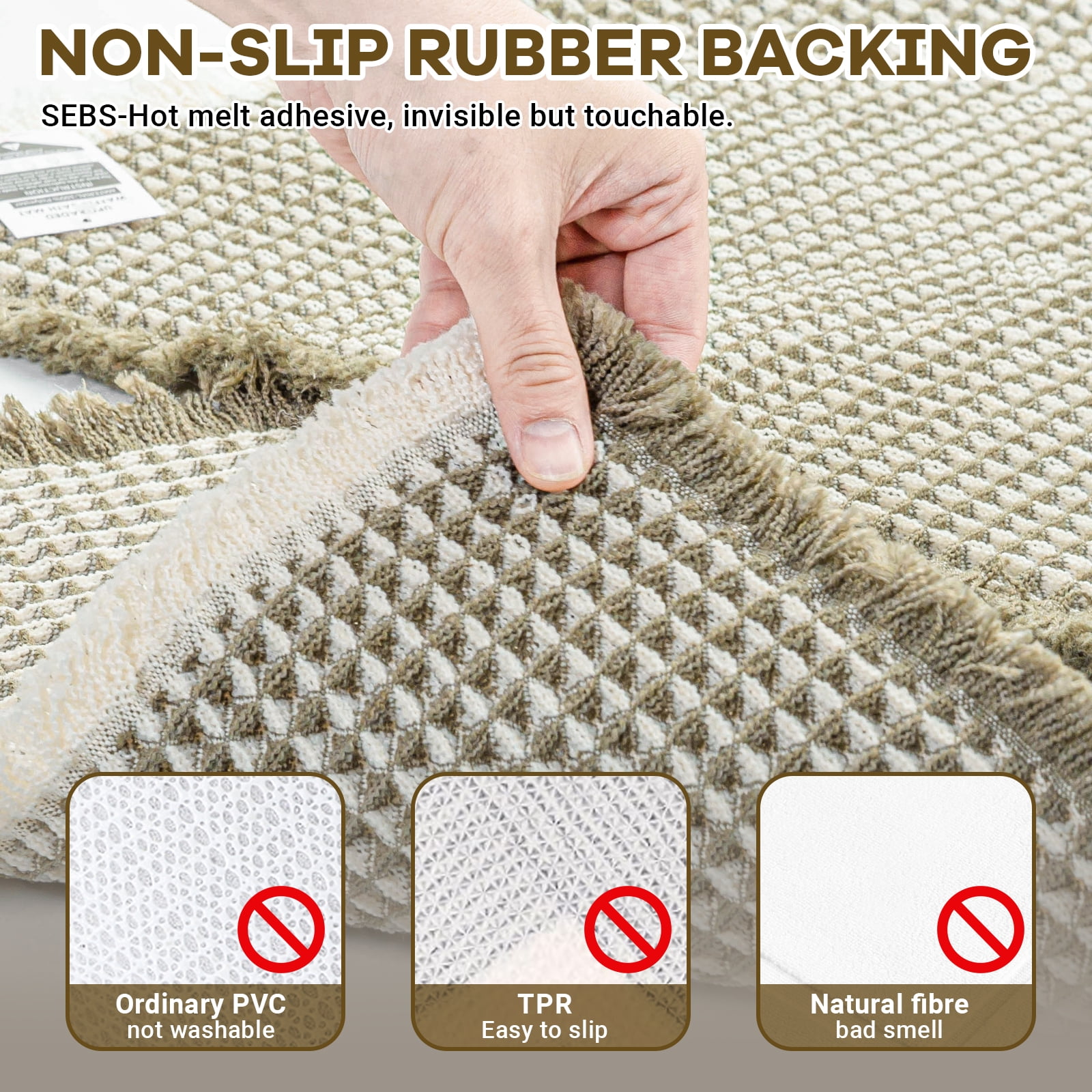 Large Waffle Bath Mat Set, Non Slip Bathroom Mat Set, Extra Soft Floor Bathroom Rugs Sets 2 Piece (20"×47" and 16"×24")
