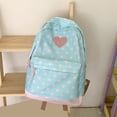 thumbnail image 4 of Women Nylon Polka Dot Cute Playful Bookpack Large Capacity Students Bookbags Multiple Pockets Travel Daypack Bag for Commute (Green), 4 of 15