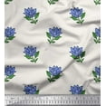 thumbnail image 1 of Soimoi Polyester Crepe Fabric Leaves & Lotus Block Print Fabric by The Yard 52 Inch Wide, 1 of 3