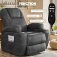 thumbnail image 4 of Lacoo power lift electric Massage recliner chair Oversized Single Sofa with Cup Holder for elderly,Black, 4 of 7
