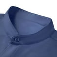 thumbnail image 3 of LONSSA Men's Long Sleeve Banded Collar Dress Shirts Stretch Button Down Shirts with Pocket, 3 of 7