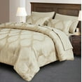 thumbnail image 2 of Chezmoi Collection Juliette 7-Piece Bed in a Bag Comforter Set Queen - Luxury Medallion Jacquard Comforter Set with Sheets for All Seasons, Gold, 2 of 9