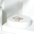 thumbnail image 4 of Rosec Jewels Emerald Cut Moissanite Solitaire Engagement Ring with Spaced Accent - 7X9 mm, 14K Yellow Gold, US 6.00, 4 of 9
