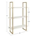 thumbnail image 2 of Kate and Laurel Leigh Modern 3 Tier Wall Shelf, 20 x 30, White and Gold, Decorative Contemporary Glam Multi-Tiered Shelf Wall Organizer for Storage and Display, 2 of 8