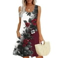 thumbnail image 1 of Ovzne Robes Grande Taille pour Femmes Rondes Robe Décontractée Ample d'Été Imprimée Sans Manches Col en V Ensemble Haut/chemise Robe Imprimée en Solde, 1 of 7