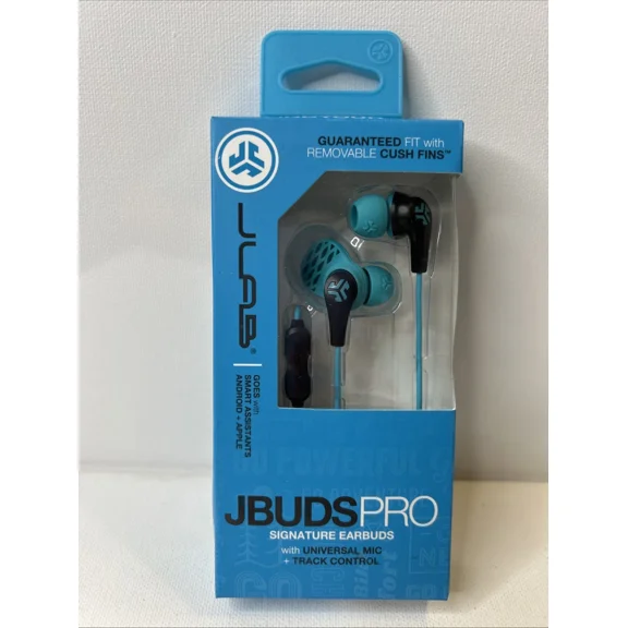 Jlab Jbuds Pro Signature Earbuds Wired Headphones With Universal Mic Teal