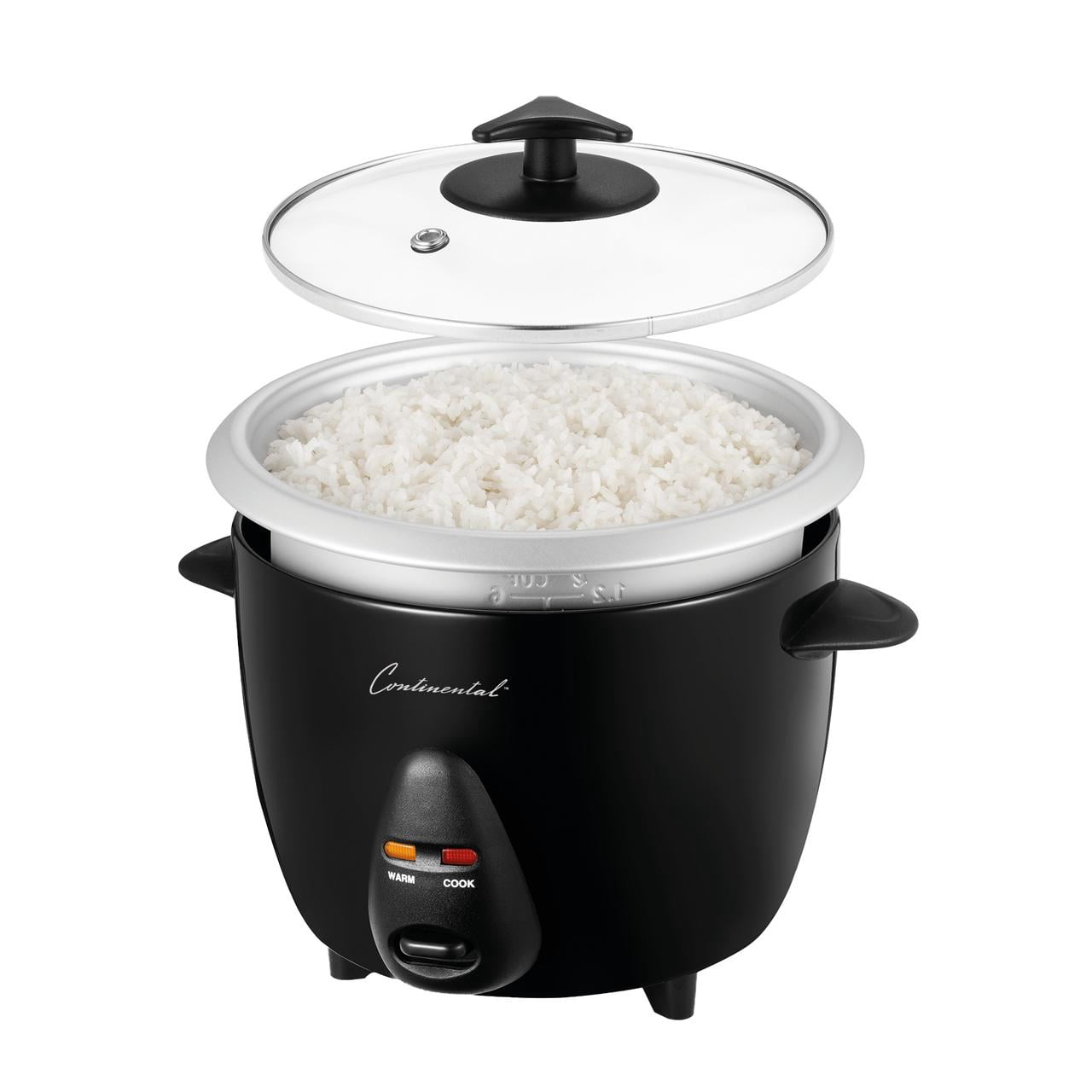 Continental Electric 10-Cup Rice Cooker with Removable Aluminum Liner and Glass Lid