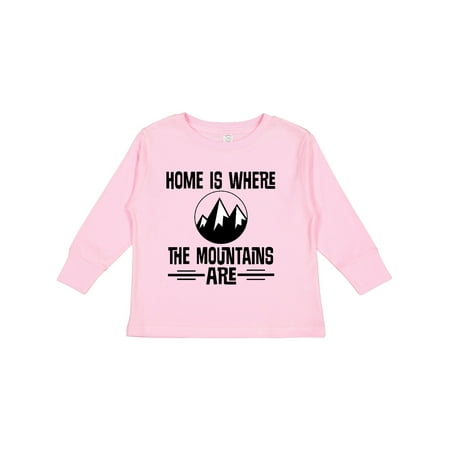 

Inktastic Home is Where the Mountains Are Gift Toddler Boy or Toddler Girl Long Sleeve T-Shirt