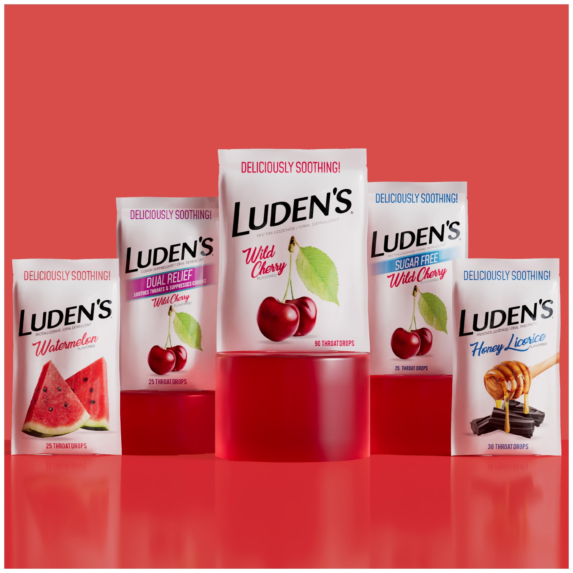 Luden's Sore Throat Drops, for Minor Sore Throat Relief, Watermelon Throat Remedy, 90 Ct