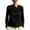 Black, variant on Dressy Blouses for Women Draped Twist Knot Neck Elegant Tops with Fringe Long Sleeve Casual T Shirts for Party (3XL, Sky Blue)