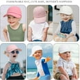 thumbnail image 6 of 2Pcs Baby Baseball Cap Toddler Hat for Boys Girls Baby Sun Hat Cotton Kids Baseball Hat Infant Hat Cap (White & Dark-pink,2-4 Years), 6 of 6