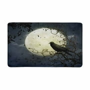 POP Crow and Moon at Night Front Door Mat 30x18 Inches Welcome Doormat for Home Indoor Entrance Kitchen Patio