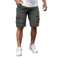 thumbnail image 5 of Guluxicc Cargo Shorts for Men Drawstring Elastic Waist Hiking Shorts Regular Fit Summer Outdoor Work Casual Shorts with Zip Pockets, 5 of 5