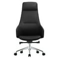 thumbnail image 2 of LeisureMod Celeste Mid-Century Modern High-Back Office Chair in Upholstered Faux Leather and Iron Frame with Swivel and Tilt (Black), 2 of 3