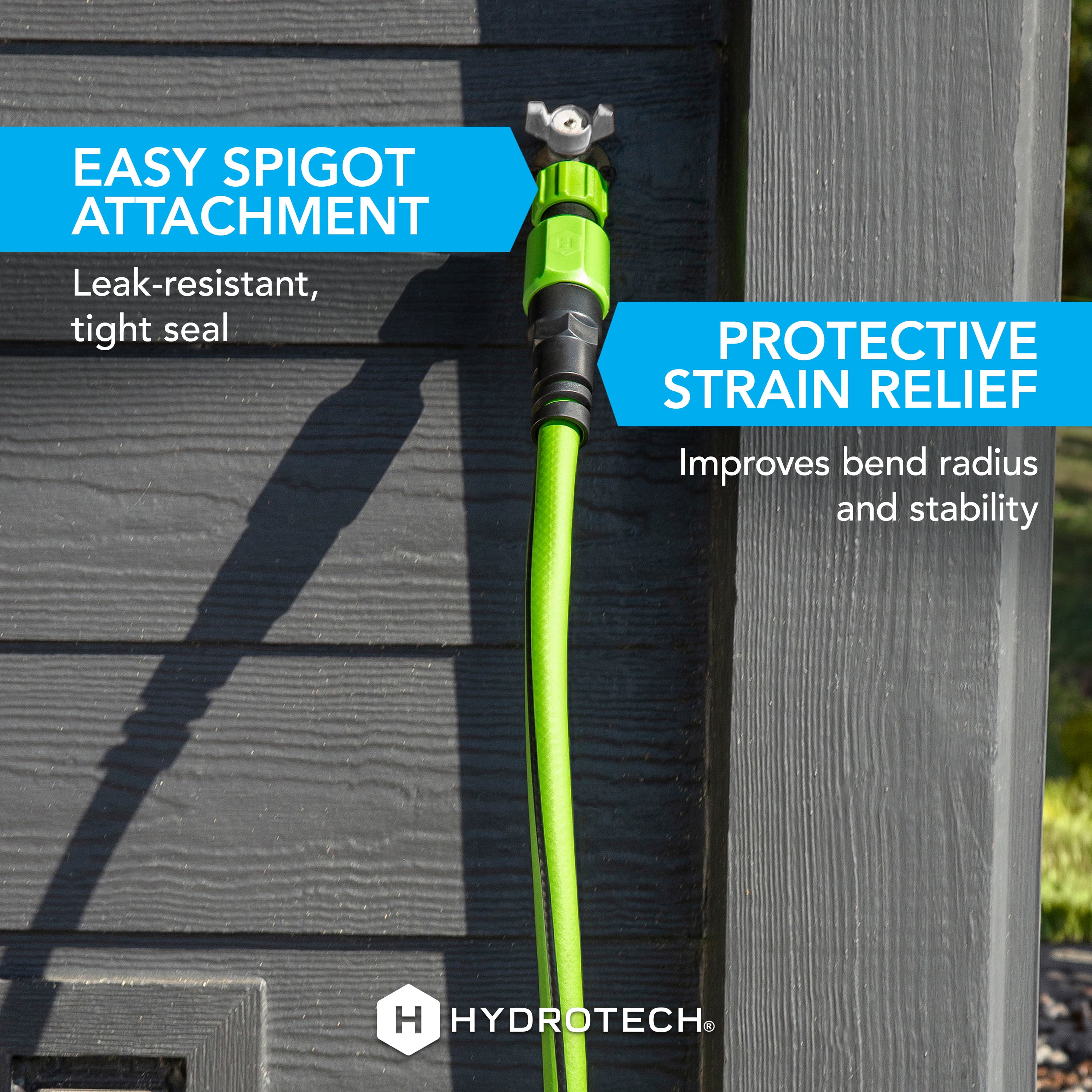 HydroTech Super-Lite 50 ft Garden Hose Hybrid Polymer Rubber 5/8"  – Ultra Lightweight Kink-Resistant Water Hose, Drinking Water Safe, Durable Polymer Construction with Force Control Technology