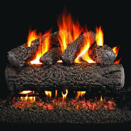 - Peterson Real Fyre 30-inch Post Oak Gas Log Set With Vented Natural Gas Ansi Certified G46 Burner - Manual Safety Pilot